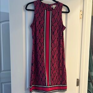 Michaels Red Sheath Dress with Halter Neckline for Casual Occasions
